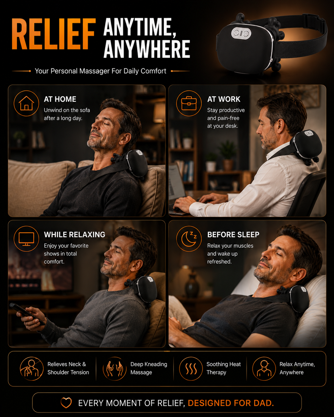 Relievo™ Deep Tissue Neck & Shoulder Massager