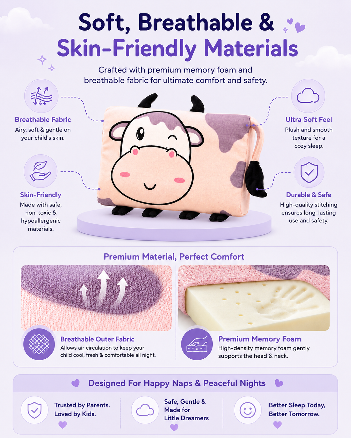 SleepieeSnug™ Memory Foam Comfort Pillow